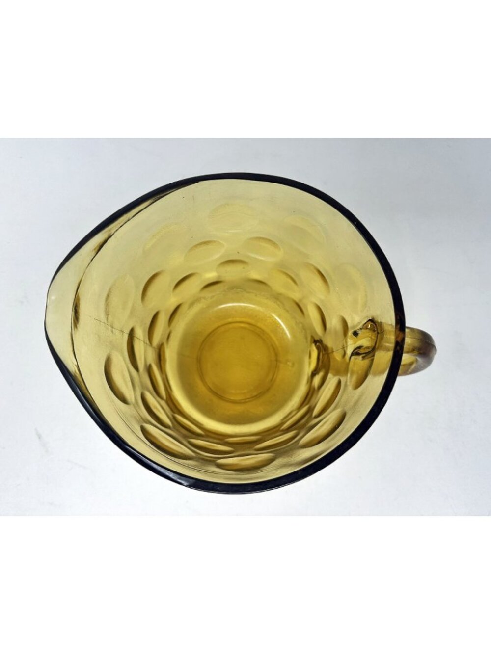 HAZEL ATLAS ELDORADO 56 oz Juice Pitcher Granada Gold Vogue Dot Thumbprint - Picture 5 of 8